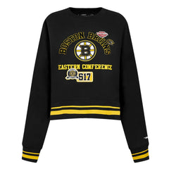 NHL Boston Bruins Pro Standard Women's Area Code Cropped Pullover Sweatshirt - Black
