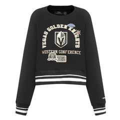 NHL Vegas Golden Knights Pro Standard Women's Area Code Cropped Pullover Sweatshirt - Black