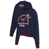 NHL Washington Capitals Pro Standard Women's Area Code Cropped Pullover Sweatshirt - Navy
