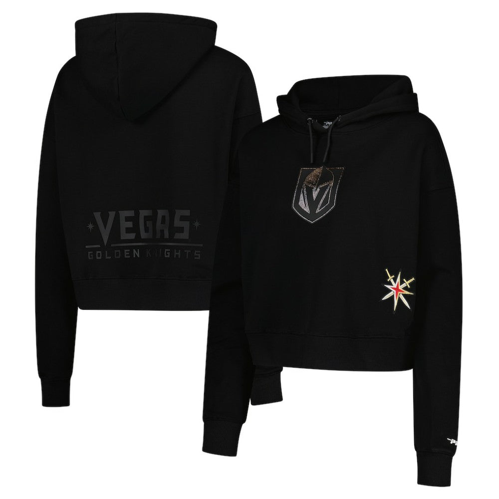NHL Vegas Golden Knights Pro Standard Women's Jewels Cropped Pullover Hoodie - Black