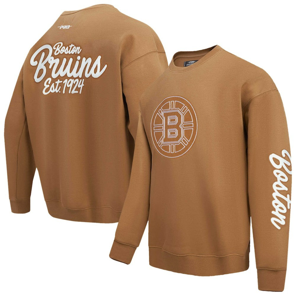 NHL Boston Bruins Pro Standard Paint the City Pullover Sweatshirt - Brown