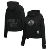 Brooklyn Nets Pro Standard Women's Jewels Cropped Pullover Hoodie Black