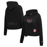 Atlanta Hawks Pro Standard Women's Jewels Cropped Pullover Hoodie Black