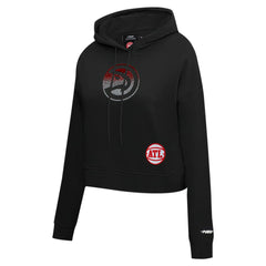 Atlanta Hawks Pro Standard Women's Jewels Cropped Pullover Hoodie Black