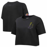 Los Angeles Lakers Pro Standard Women's Jewels Boxy Cropped T-Shirt Black