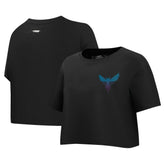 Charlotte Hornets Pro Standard Women's Jewels Boxy Cropped T-Shirt Black