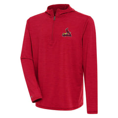 St. Louis Cardinals Antigua Tidy Quarter-Zip Hoodie - Heather Red Hoodies