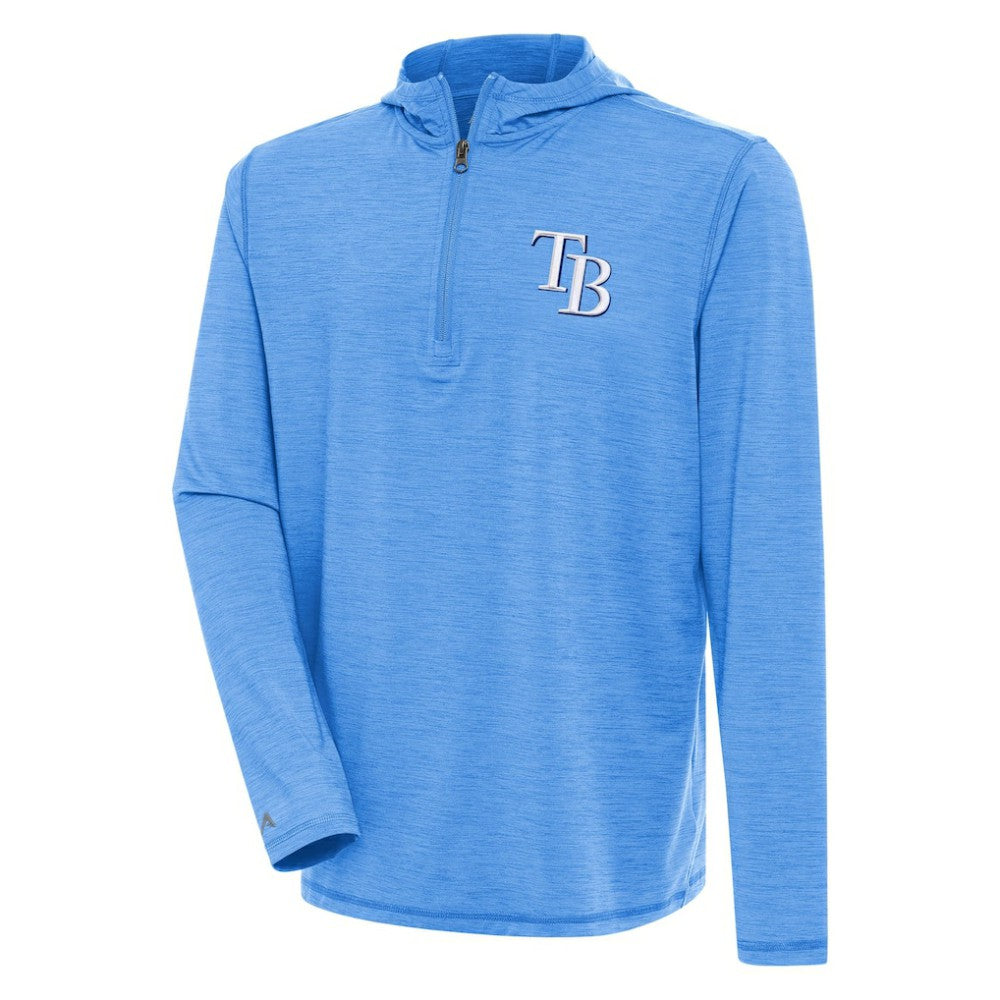Tampa Bay Rays Antigua Tidy Quarter-Zip Hoodie - Heather Light Blue Hoodies