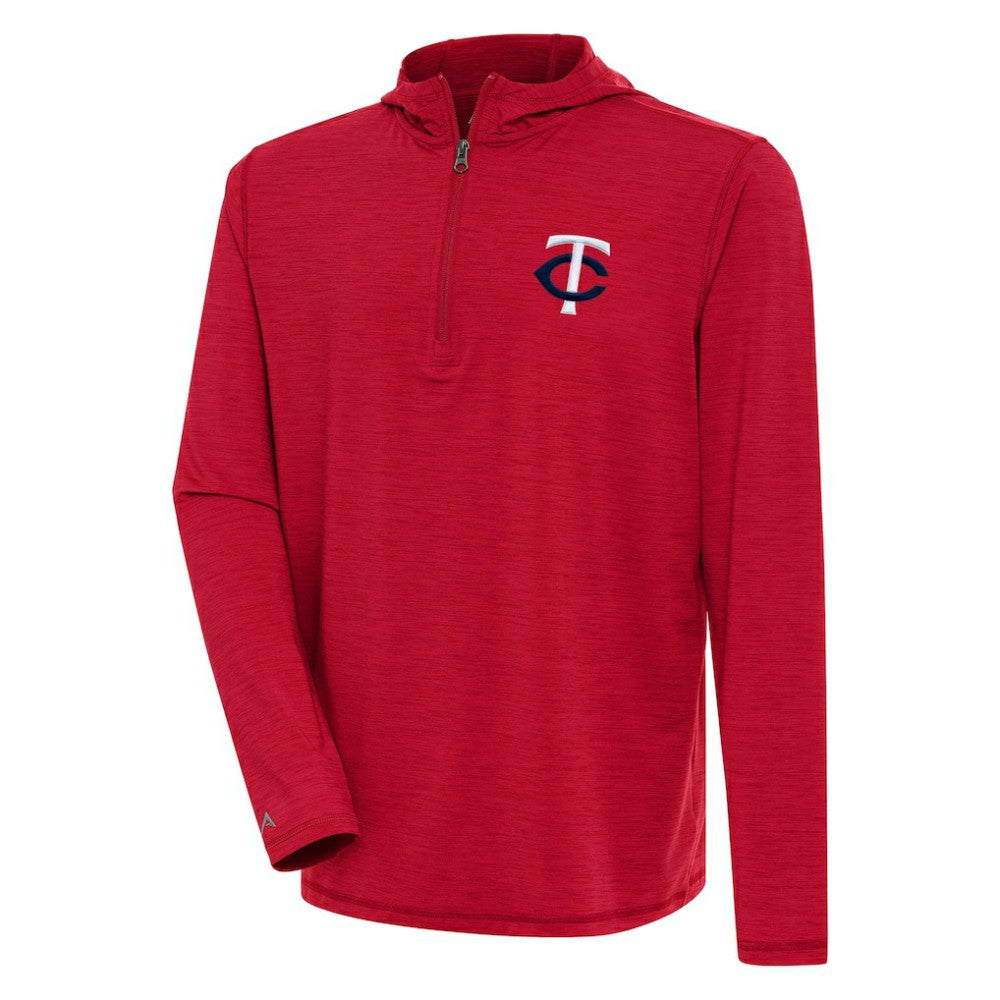 Minnesota Twins Antigua Tidy Quarter-Zip Hoodie - Heather Red Hoodies