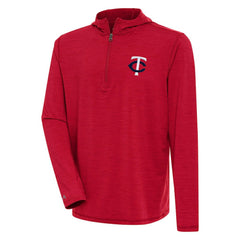 Minnesota Twins Antigua Tidy Quarter-Zip Hoodie - Heather Red Hoodies