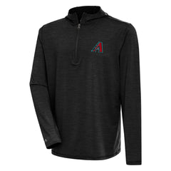 Arizona Diamondbacks Antigua Tidy Quarter-Zip Hoodie - Heather Black Hoodies