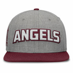 Los Angeles Angels Fanatics Elements Felt Chainstitch Snapback Hat - Gray/Maroon Hats