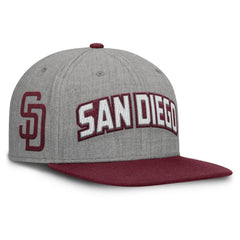 San Diego Padres Fanatics Elements Felt Chainstitch Snapback Hat - Gray/Maroon Hats