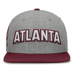 Atlanta Braves Fanatics Elements Felt Chainstitch Snapback Hat - Gray/Maroon Hats