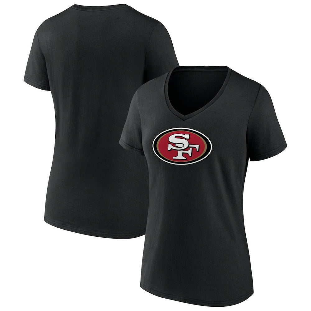 San Francisco 49ers Women's Primary Logo V-Neck T-Shirt Black