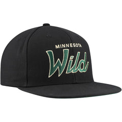 NHL Minnesota Wild Mitchell & Ness Core Team Script 2.0 Snapback Hat - Black