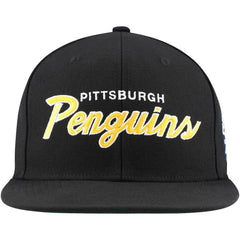NHL Pittsburgh Penguins Mitchell & Ness Core Team Script 2.0 Snapback Hat - Black