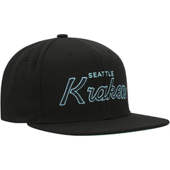 NHL Seattle Kraken Mitchell & Ness Core Team Script 2.0 Snapback Hat - Black