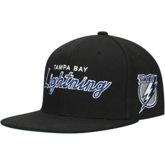 NHL Tampa Bay Lightning Mitchell & Ness Core Team Script 2.0 Snapback Hat - Black