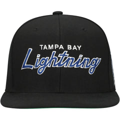 NHL Tampa Bay Lightning Mitchell & Ness Core Team Script 2.0 Snapback Hat - Black