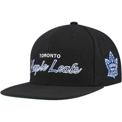 NHL Toronto Maple Leafs Mitchell & Ness Core Team Script 2.0 Snapback Hat - Black