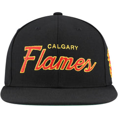 NHL Calgary Flames Mitchell & Ness Core Team Script 2.0 Snapback Hat - Black