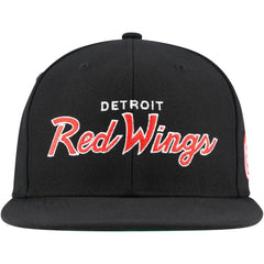 NHL Detroit Red Wings Mitchell & Ness Core Team Script 2.0 Snapback Hat - Black