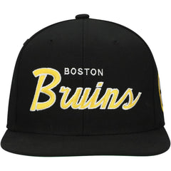 NHL Boston Bruins Mitchell & Ness Core Team Script 2.0 Snapback Hat - Black
