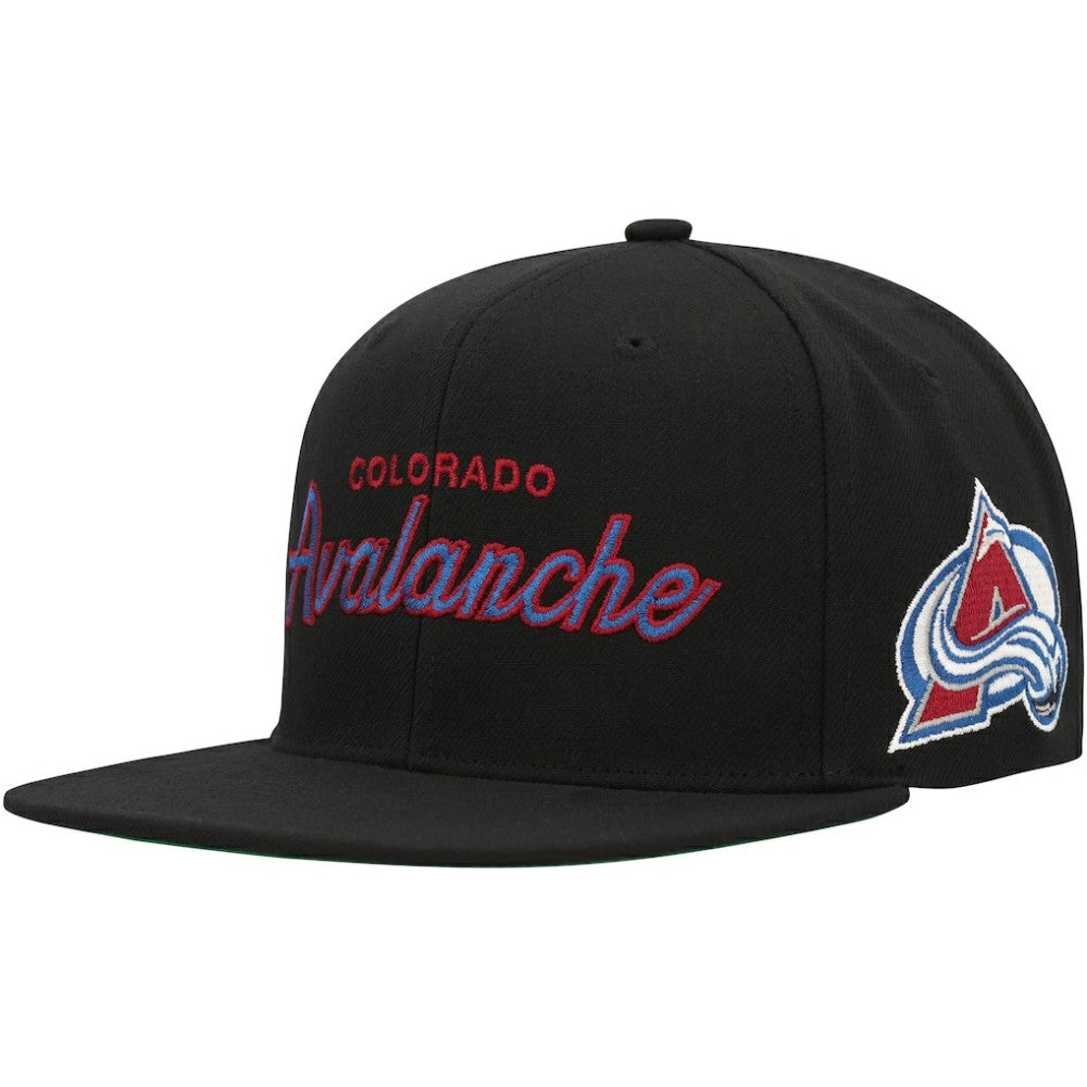 NHL Colorado Avalanche Mitchell & Ness Core Team Script 2.0 Snapback Hat - Black