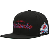 NHL Colorado Avalanche Mitchell & Ness Core Team Script 2.0 Snapback Hat - Black