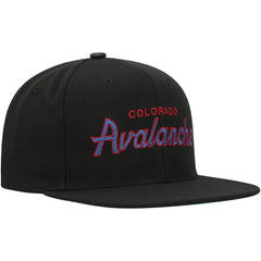 NHL Colorado Avalanche Mitchell & Ness Core Team Script 2.0 Snapback Hat - Black