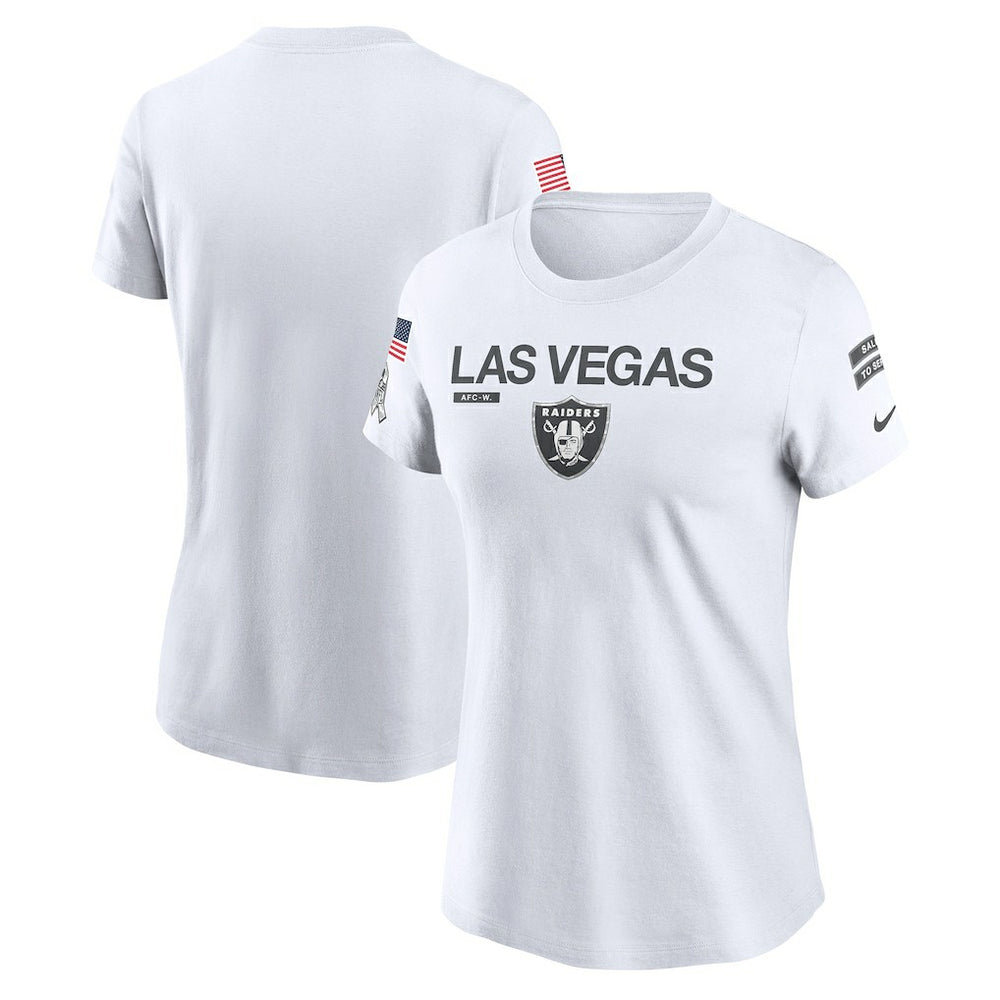 Las Vegas Raiders Women's 2024 Salute To Service Legend Performance T-Shirt White