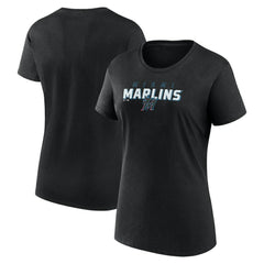 Miami Marlins Fanatics Women's Lean T-Shirt - Black T-shirts