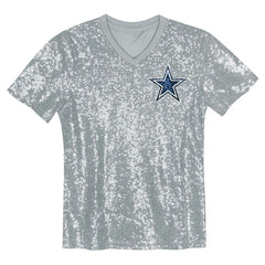NFL CeeDee Lamb Dallas Cowboys Girls Youth Sequin V-Neck Fashion Jersey - Silver sale
