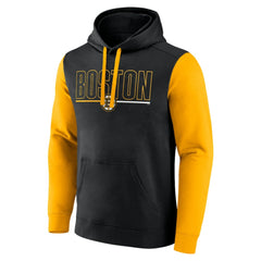NHL Boston Bruins Logo Athletic Deliver Fleece Pullover Hoodie - Black
