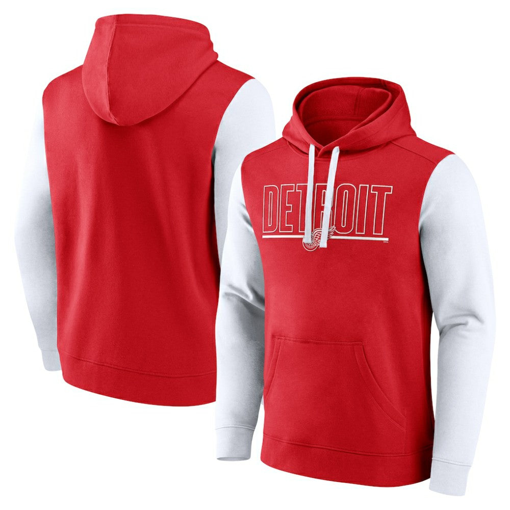NHL Detroit Red Wings Logo Athletic Deliver Fleece Pullover Hoodie - Red