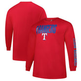Texas Rangers Profile Big & Tall Two-Hit Long Sleeve T-Shirt - Red T-shirts