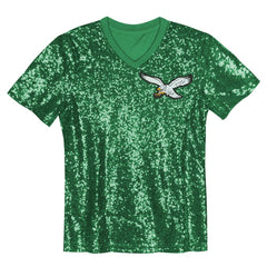 NFL Jalen Hurts Philadelphia Eagles Girls Youth Sequin V-Neck Fashion Jersey - Kelly Green discount