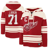 NHL Dylan Larkin Detroit Red Wings '47 Captain Patch Player Name & Number Lacer Pullover Hoodie - Red