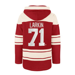 NHL Dylan Larkin Detroit Red Wings '47 Captain Patch Player Name & Number Lacer Pullover Hoodie - Red