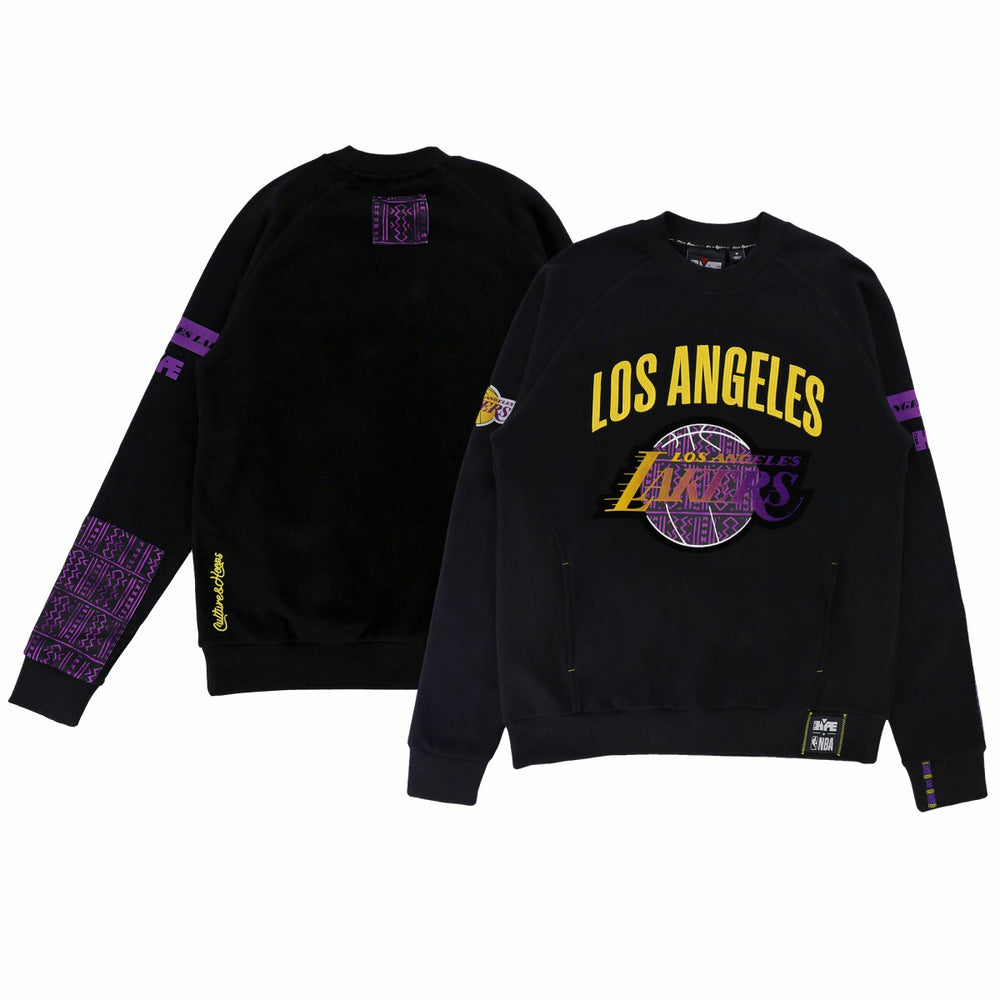 Los Angeles Lakers NBA x Two Hype Unisex Culture & Hoops Heavyweight Pullover Sweatshirt - Black