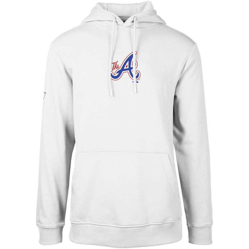 Atlanta Braves Levelwear City Connect Podium Core Logo Pullover Hoodie - White Hoodies