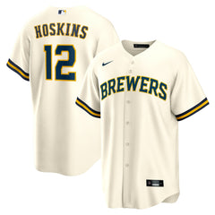 MLB Rhys Hoskins Milwaukee Brewers Nike Home Replica Player Jersey - Cream