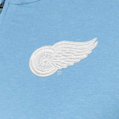 NHL Detroit Red Wings Antigua Women's White Logo Mentor Quarter-Zip Jacket - Light Blue