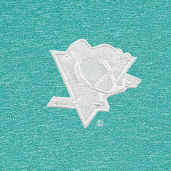 NHL Pittsburgh Penguins Antigua White Logo Hunk Quarter-Zip Pullover - Heather Aqua