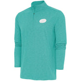 NHL Carolina Hurricanes Antigua White Logo Hunk Quarter-Zip Pullover - Heather Aqua