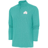 NHL Colorado Avalanche Antigua White Logo Hunk Quarter-Zip Pullover - Heather Aqua