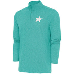 NHL Dallas Stars Antigua White Logo Hunk Quarter-Zip Pullover - Heather Aqua