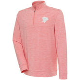 NHL Pittsburgh Penguins Antigua White Logo Bright Quarter-Zip Pullover - Coral