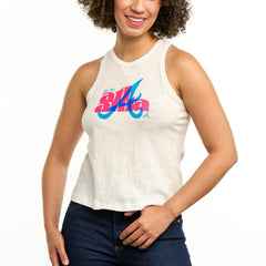 Atlanta Braves Lusso Women's Lourdes Tank Top - White Tanks